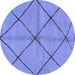 Round Solid Blue Modern Rug, abs1789blu