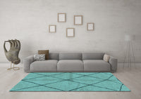 Machine Washable Solid Light Blue Modern Rug, wshabs1789lblu