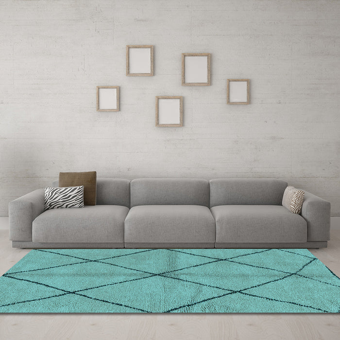 Machine Washable Solid Light Blue Modern Rug in a Living Room, wshabs1789lblu