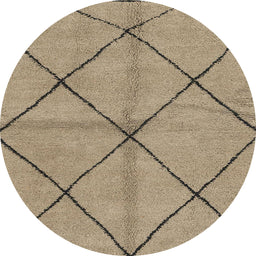 Round Abstract Brown Solid Rug, abs1789