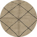 Round Abstract Brown Solid Rug, abs1789