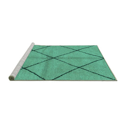 Sideview of Machine Washable Solid Turquoise Modern Area Rugs, wshabs1789turq