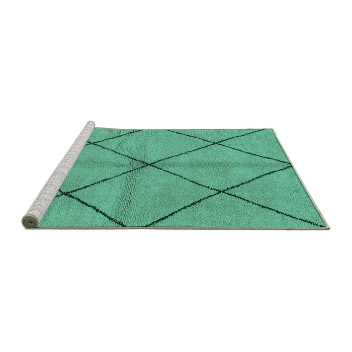 Sideview of Machine Washable Solid Turquoise Modern Area Rugs, wshabs1789turq