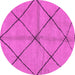 Round Solid Pink Modern Rug, abs1789pnk