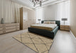 Abstract Brown Solid Rug in a Bedroom, abs1789