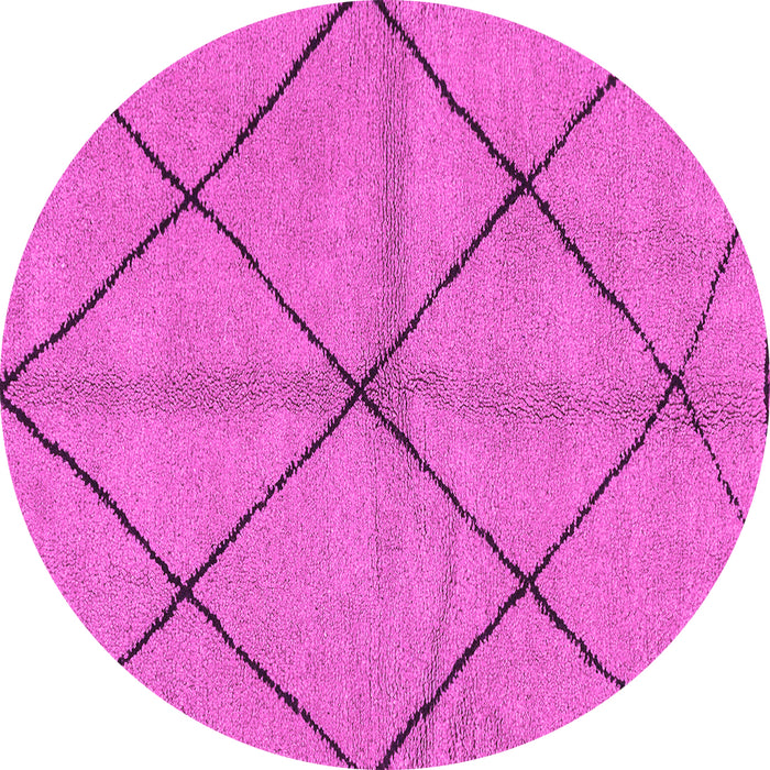 Round Machine Washable Solid Pink Modern Rug, wshabs1789pnk