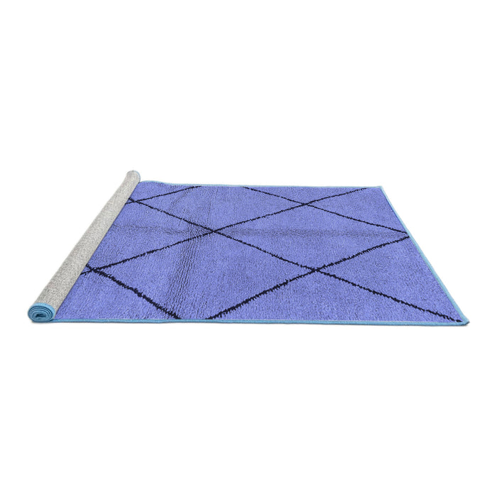 Sideview of Machine Washable Solid Blue Modern Rug, wshabs1789blu