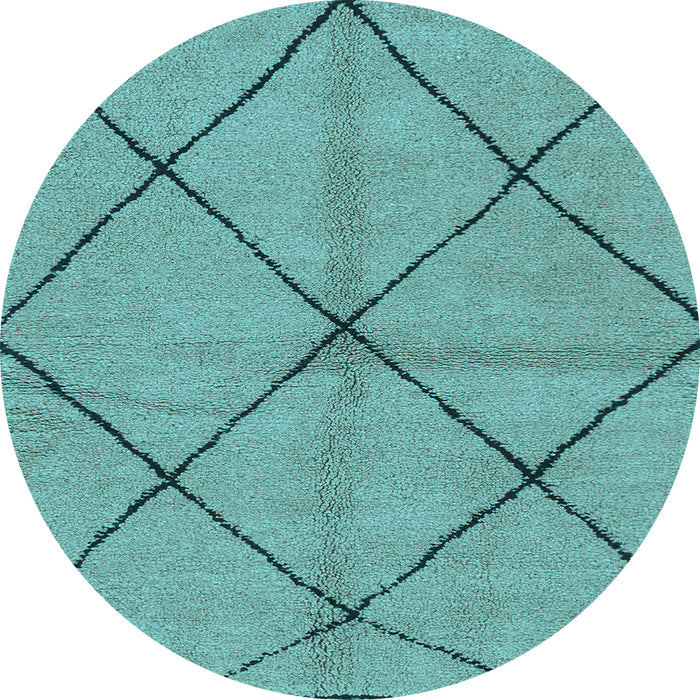 Round Machine Washable Solid Light Blue Modern Rug, wshabs1789lblu