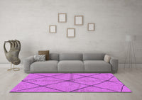 Machine Washable Solid Purple Modern Rug, wshabs1789pur