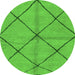 Round Solid Green Modern Rug, abs1789grn