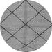 Round Solid Gray Modern Rug, abs1789gry