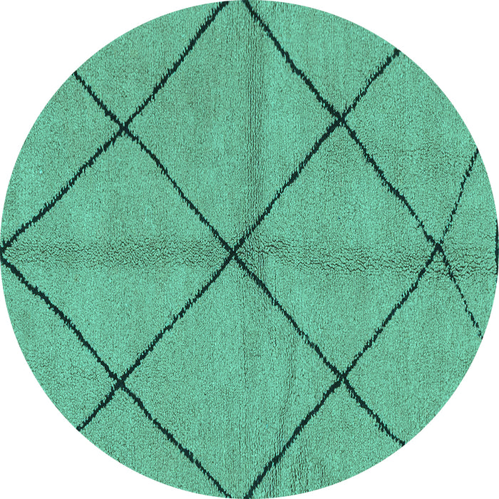Round Solid Turquoise Modern Rug, abs1789turq