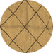 Round Solid Brown Modern Rug, abs1789brn