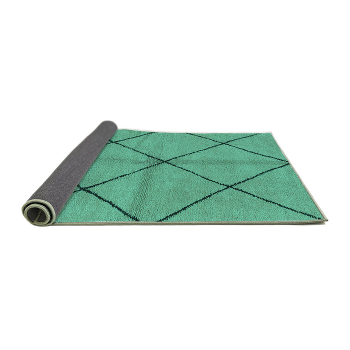 Sideview of Solid Turquoise Modern Rug, abs1789turq