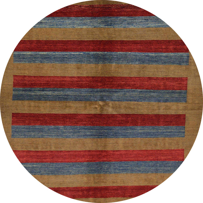 Round Machine Washable Abstract Brown Rug, wshabs178