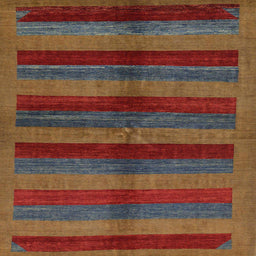 Square Machine Washable Abstract Brown Rug, wshabs178