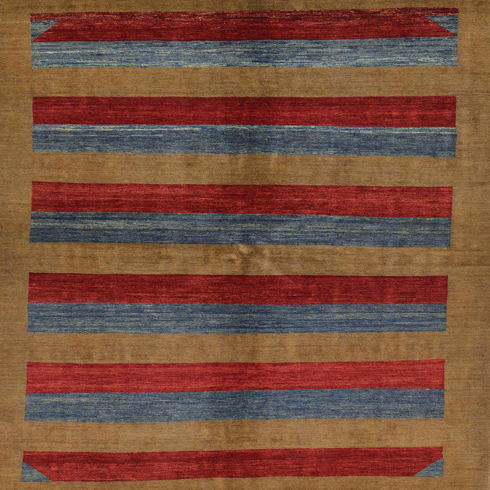 Square Machine Washable Abstract Brown Rug, wshabs178