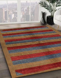 Abstract Brown Modern Rug in Family Room, abs178