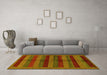 Machine Washable Abstract Yellow Modern Rug in a Living Room, wshabs178yw