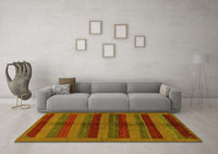 Machine Washable Abstract Yellow Modern Rug, wshabs178yw