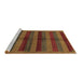 Sideview of Machine Washable Abstract Brown Modern Rug, wshabs178brn