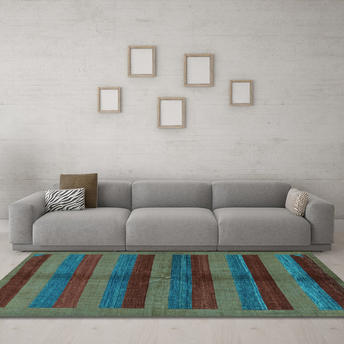 Machine Washable Abstract Light Blue Modern Rug in a Living Room, wshabs178lblu