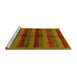 Sideview of Machine Washable Abstract Yellow Modern Rug, wshabs178yw