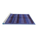 Sideview of Machine Washable Abstract Blue Modern Rug, wshabs178blu