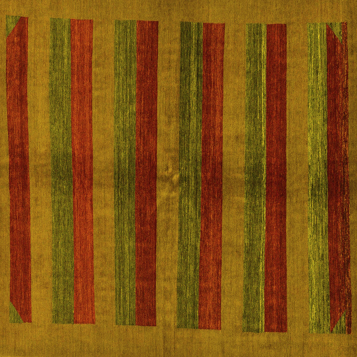 Square Machine Washable Abstract Yellow Modern Rug, wshabs178yw