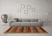 Machine Washable Abstract Brown Modern Rug in a Living Room,, wshabs178brn