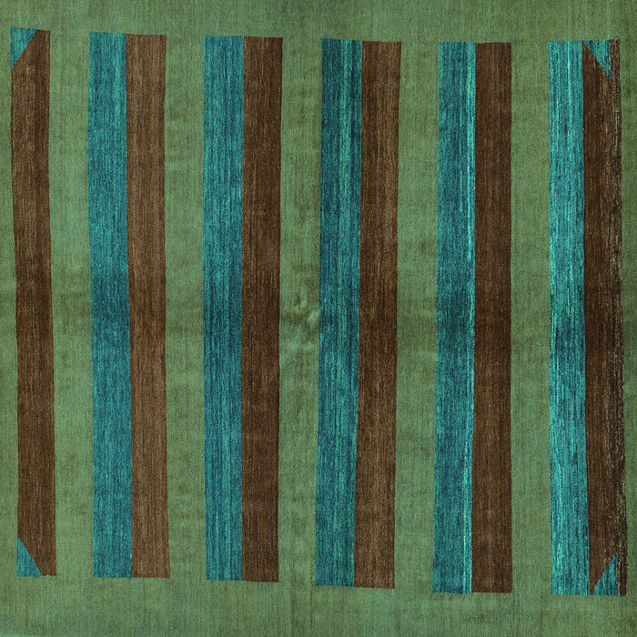 Square Abstract Turquoise Modern Rug, abs178turq