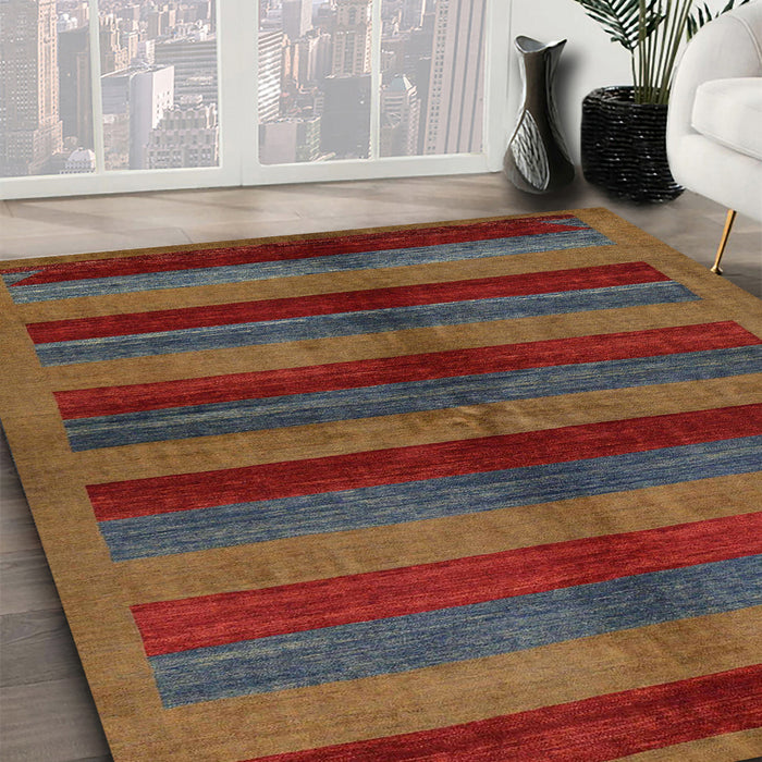 Abstract Brown Modern Rug in Family Room, abs178