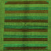 Square Machine Washable Abstract Green Modern Area Rugs, wshabs178grn