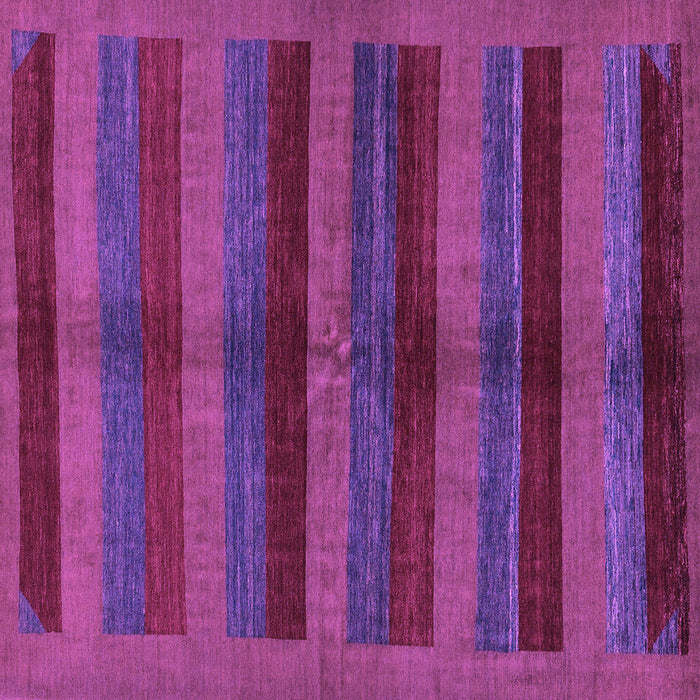 Square Machine Washable Abstract Purple Modern Area Rugs, wshabs178pur