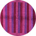 Round Abstract Pink Modern Rug, abs178pnk