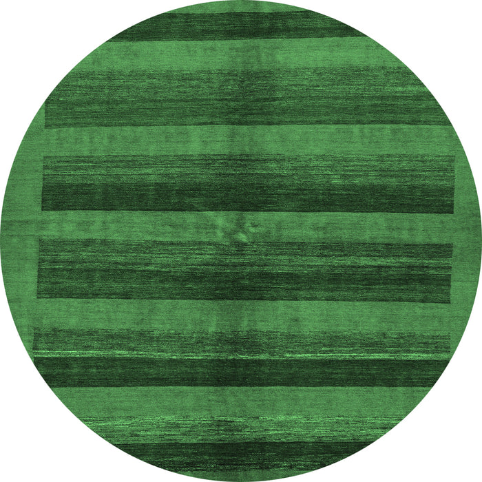 Round Abstract Emerald Green Modern Rug, abs178emgrn