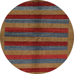 Round Abstract Brown Modern Rug, abs178