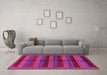 Machine Washable Abstract Pink Modern Rug in a Living Room, wshabs178pnk