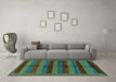 Machine Washable Abstract Turquoise Modern Area Rugs in a Living Room,, wshabs178turq