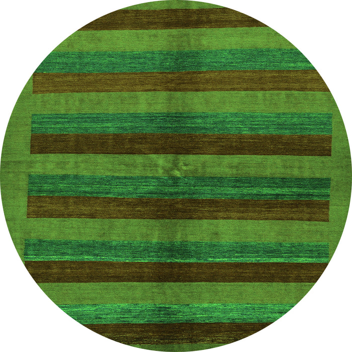 Round Abstract Green Modern Rug, abs178grn