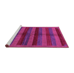 Sideview of Machine Washable Abstract Pink Modern Rug, wshabs178pnk