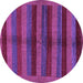 Round Abstract Purple Modern Rug, abs178pur