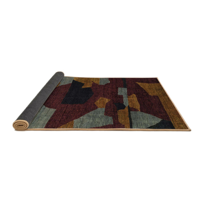 Sideview of Abstract Dark Scarlet Red Modern Rug, abs1790