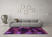 Machine Washable Abstract Purple Modern Rug, wshabs1790pur