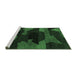 Sideview of Machine Washable Abstract Emerald Green Modern Area Rugs, wshabs1790emgrn