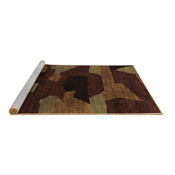 Sideview of Machine Washable Abstract Brown Modern Rug, wshabs1790brn