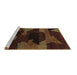 Sideview of Machine Washable Abstract Brown Modern Rug, wshabs1790brn