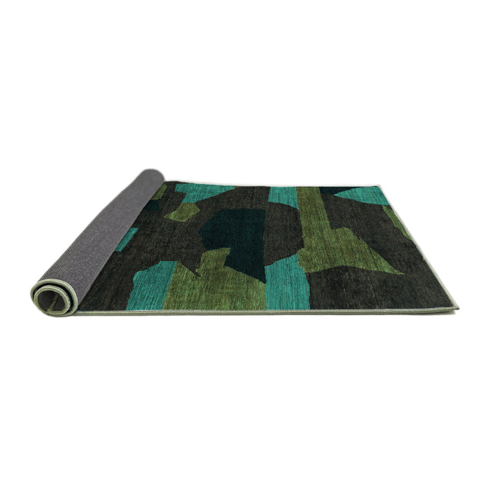 Sideview of Abstract Turquoise Modern Rug, abs1790turq