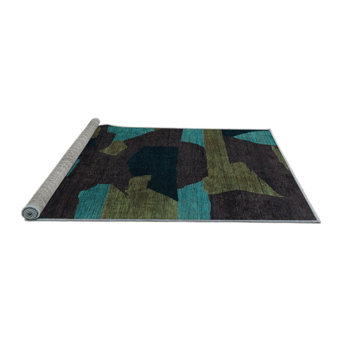 Sideview of Machine Washable Abstract Light Blue Modern Rug, wshabs1790lblu