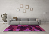 Machine Washable Abstract Pink Modern Rug, wshabs1790pnk